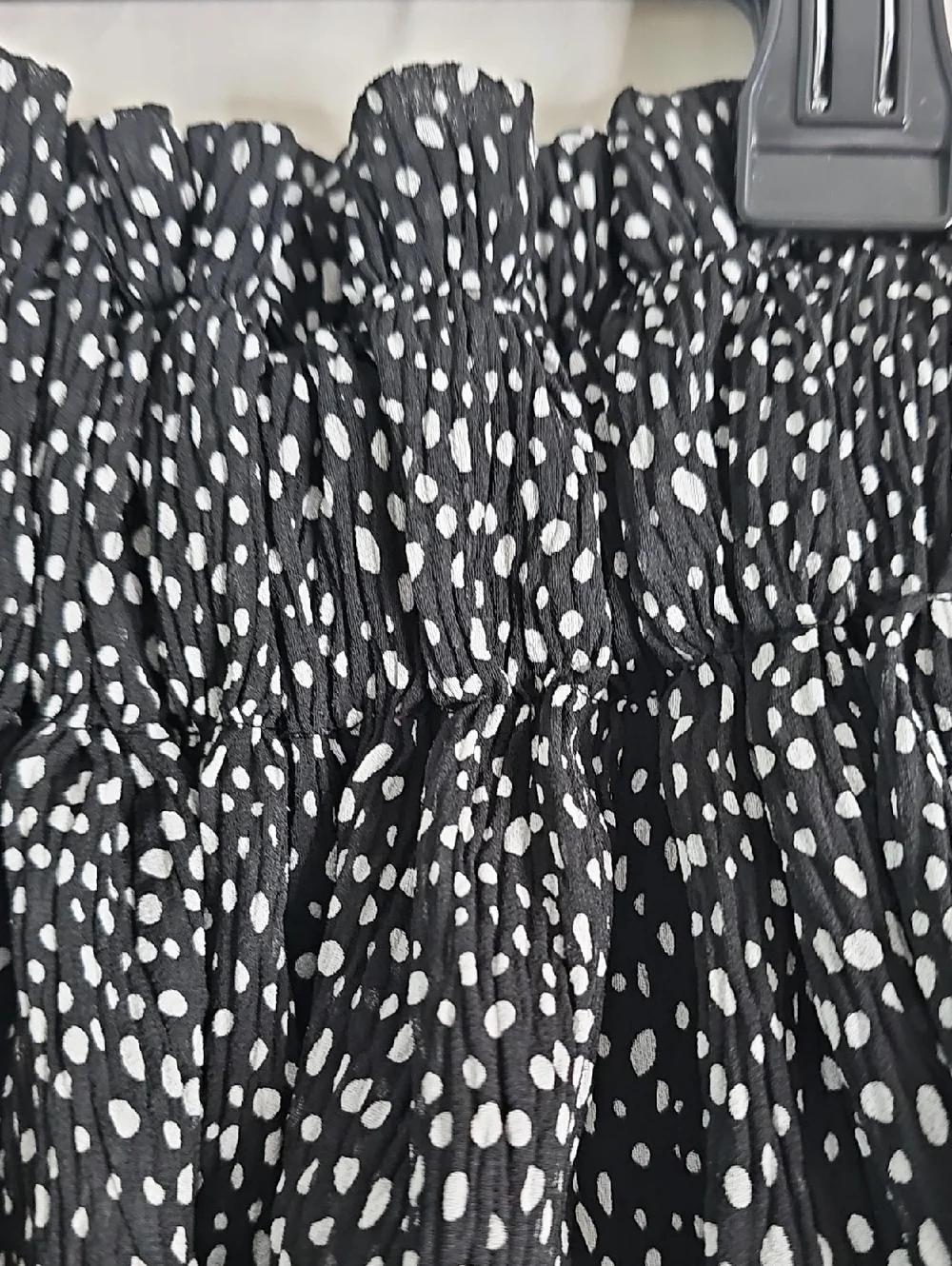 Mustard Seed Black and White Dot Tiered Mini Skirt